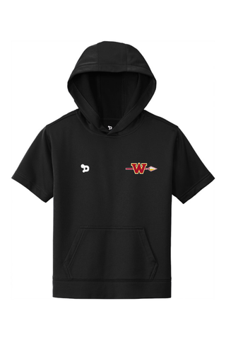Woodbridge Warriors Youth Sport-Wick Fleece Short Sleeve Hooded Pullover