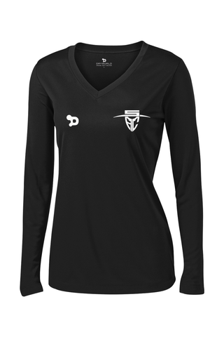 Santa Ana College - SAC Collection Ladies PosiCharge Competitor Long Sleeve V-Neck Tee