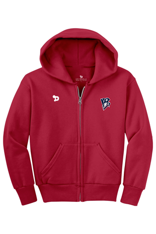 Beckman Patriots Youth Core Fleece Full-Zip Hooded Sweatshirt (PC78YZH)
