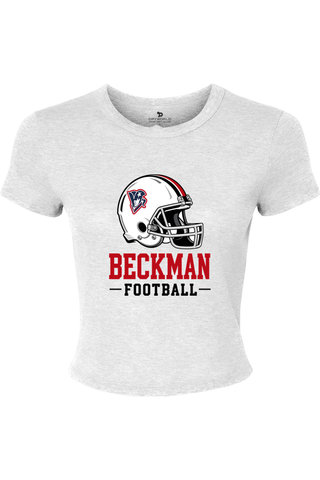 Beckman Patriots Women's Micro Rib Baby Tee - Lifestyle Helmet Pride Edition