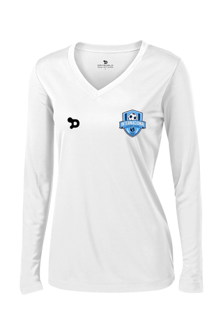 Internacional Ladies PosiCharge Competitor Long Sleeve V-Neck Tee