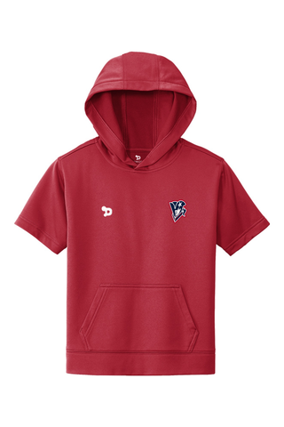 Beckman Patriots Youth Sport-Wick Fleece Short Sleeve Hooded Pullover