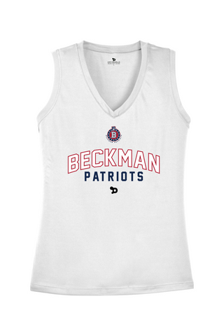Beckman Patriots Girls Flag Football Ladies Sleeveless PosiCharge Competitor V-Neck Tee