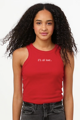 It's All Love Micro Rib Racer Tank