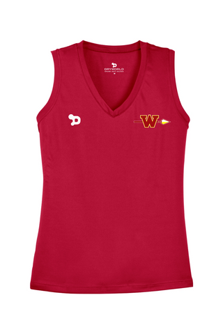 Woodbridge Warriors Ladies Sleeveless PosiCharge Competitor V-Neck Tee