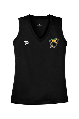 Flag Football Jamaica Ladies Sleeveless PosiCharge Competitor V-Neck Tee