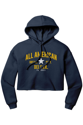 ALL AMERICAN Women’s Sponge Fleece Cropped Fleece Hoodie - DREAM DEFY DELIVER EDITION