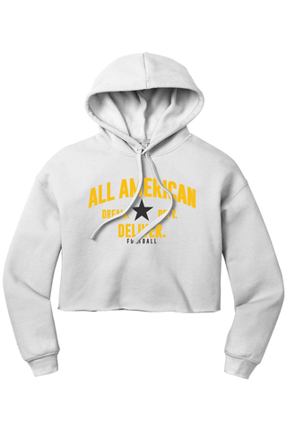 ALL AMERICAN Women’s Sponge Fleece Cropped Fleece Hoodie - DREAM DEFY DELIVER EDITION